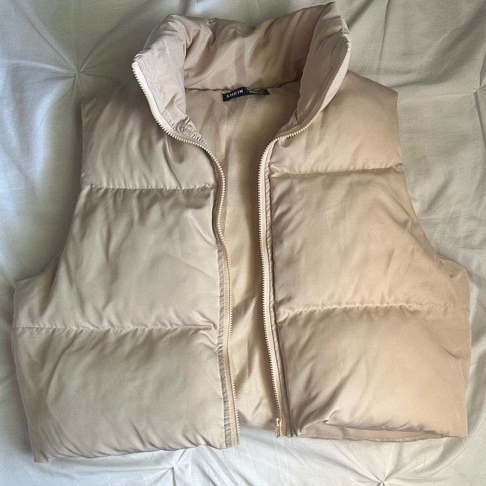 SHEIN Beige Puffer Vest
